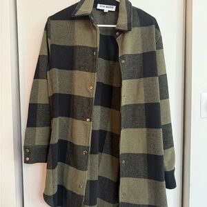 Steve Madden Women's Olive and Black Checkered Jacket